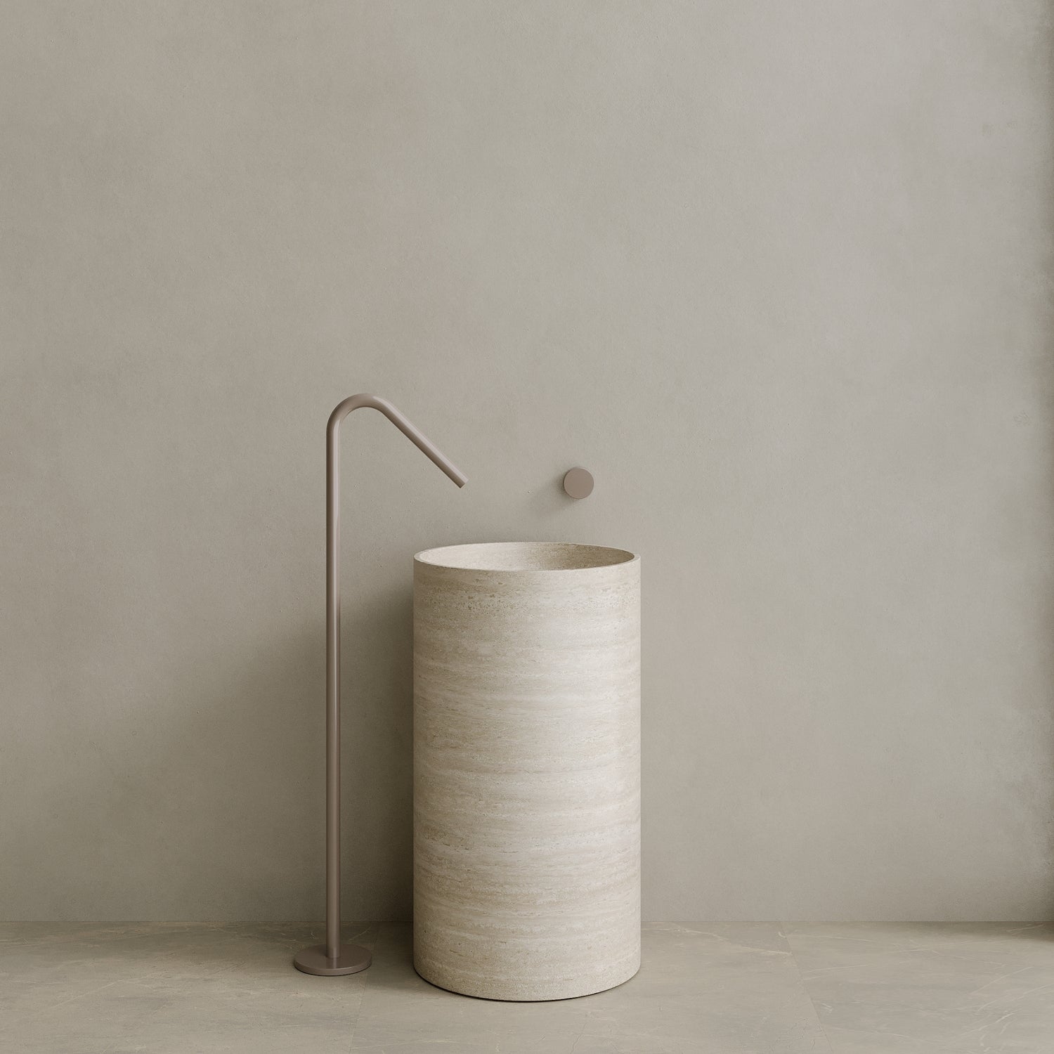 Orbita Handcrafted Stone Pedestal Sink