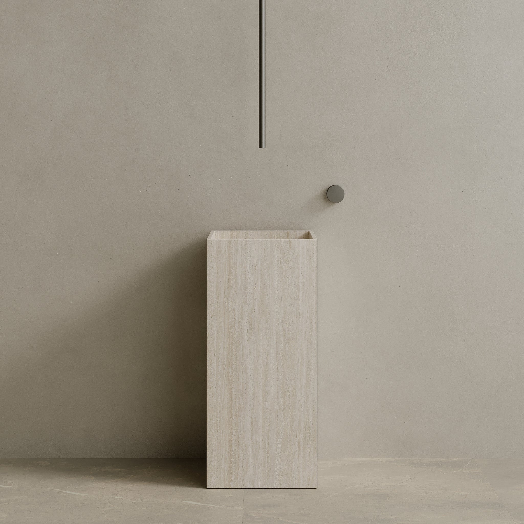 Quaro Handcrafted Stone Pedestal Sink
