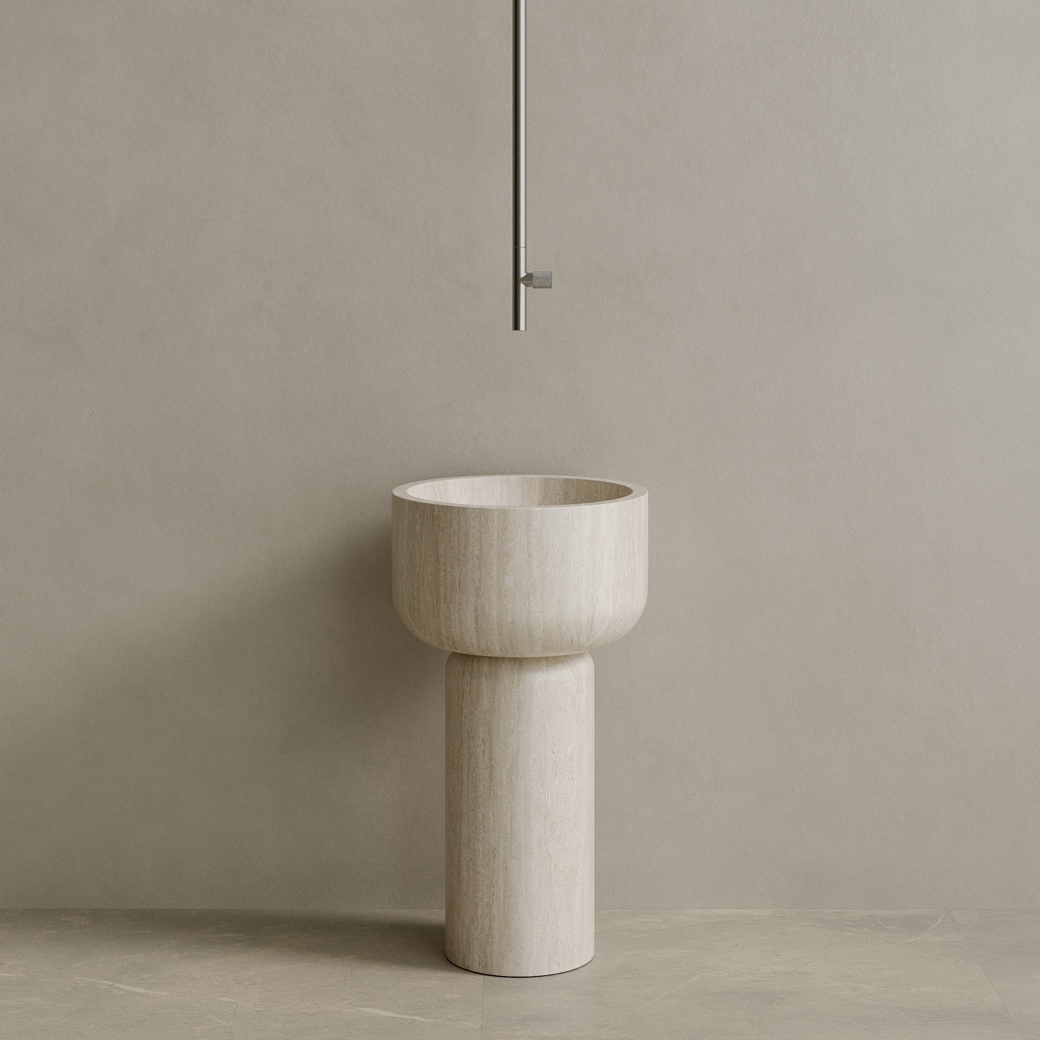 Veso Handcrafted Stone Pedestal Sink
