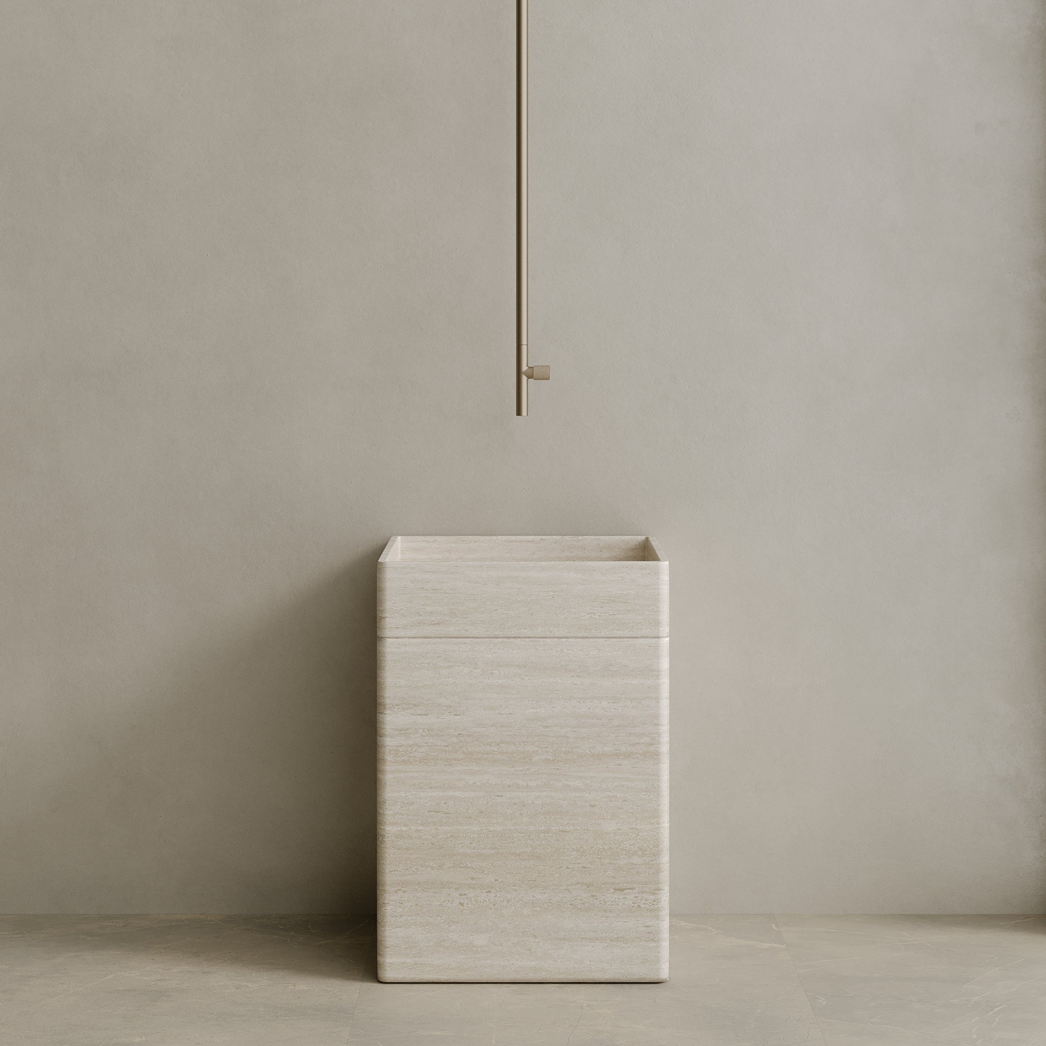 Rovella Handcrafted Stone Pedestal Sink