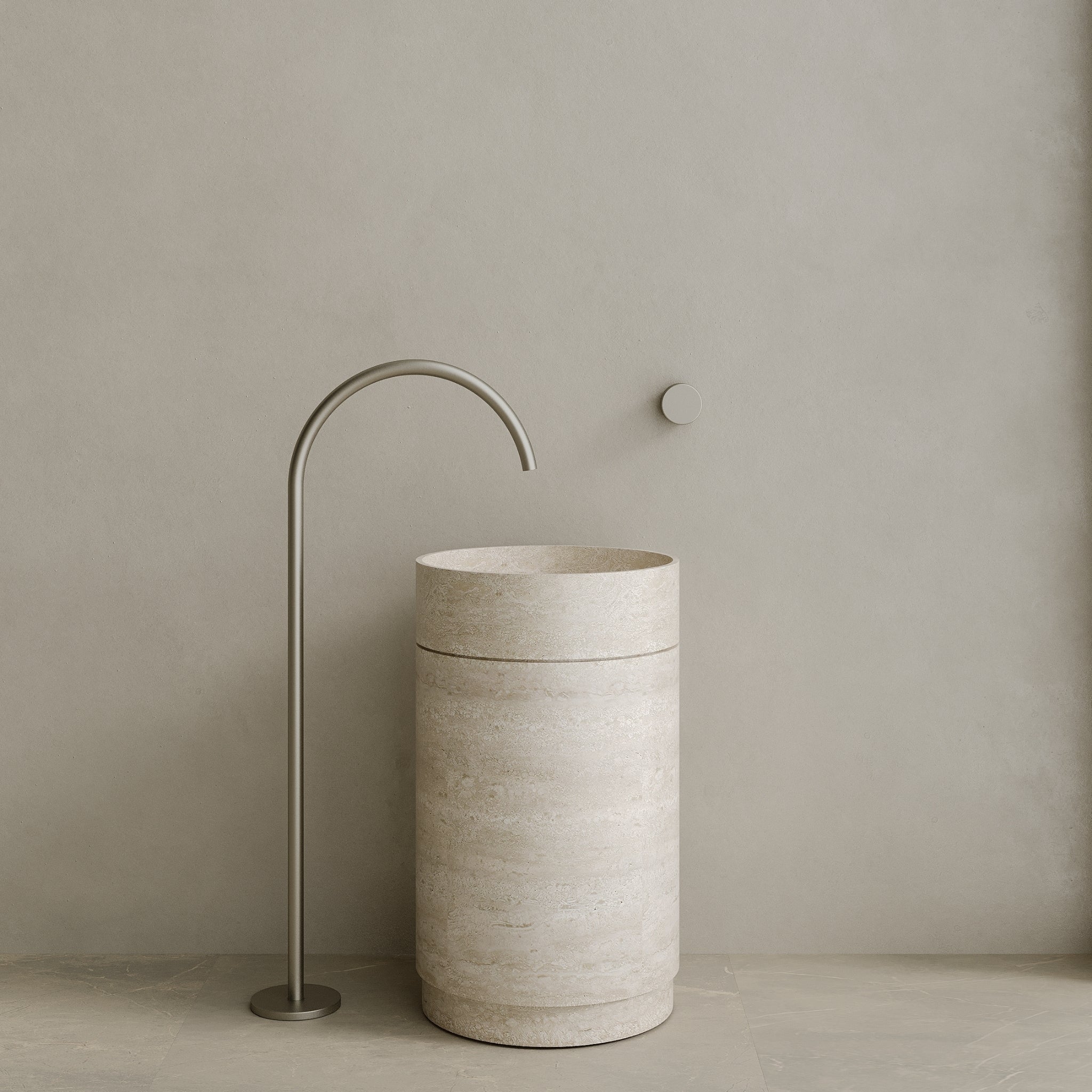 Rotundi Handcrafted Stone Pedestal Sink
