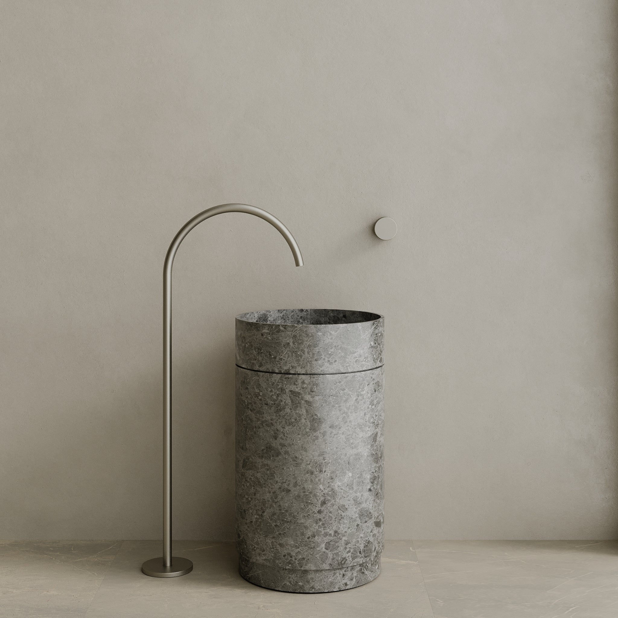 Rotundi Handcrafted Stone Pedestal Sink