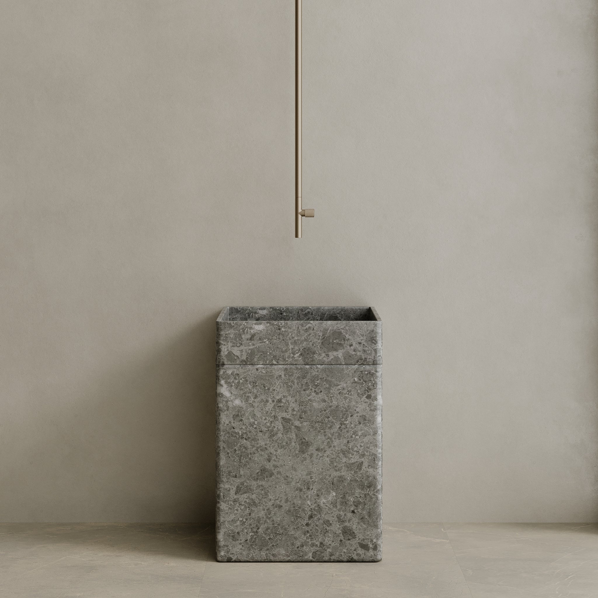Rovella Handcrafted Stone Pedestal Sink