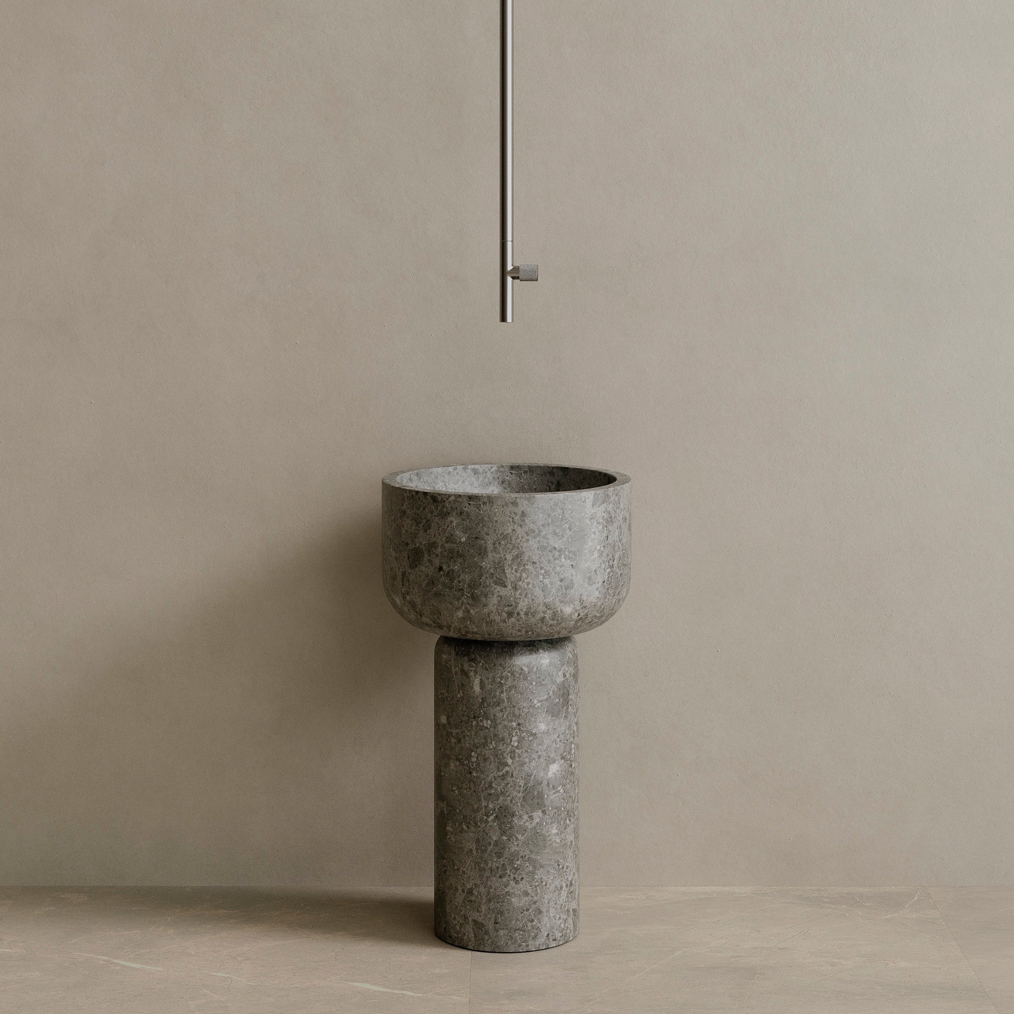 Veso Handcrafted Stone Pedestal Sink