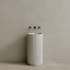 Rivio Handcrafted Fluted Stone Pedestal Sink