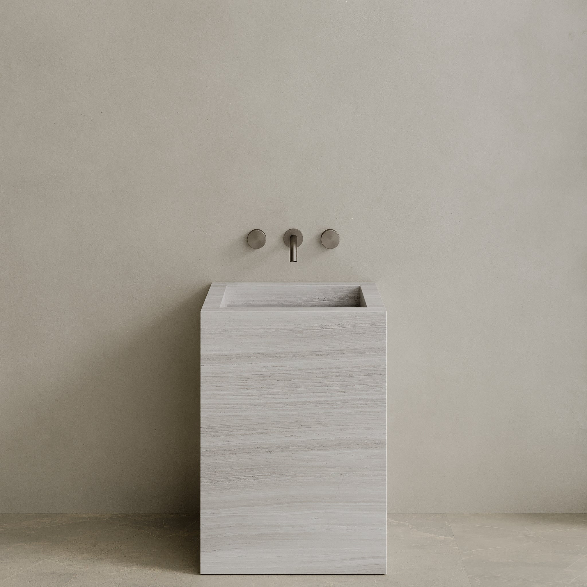 Quattro Handcrafted Stone Pedestal Sink