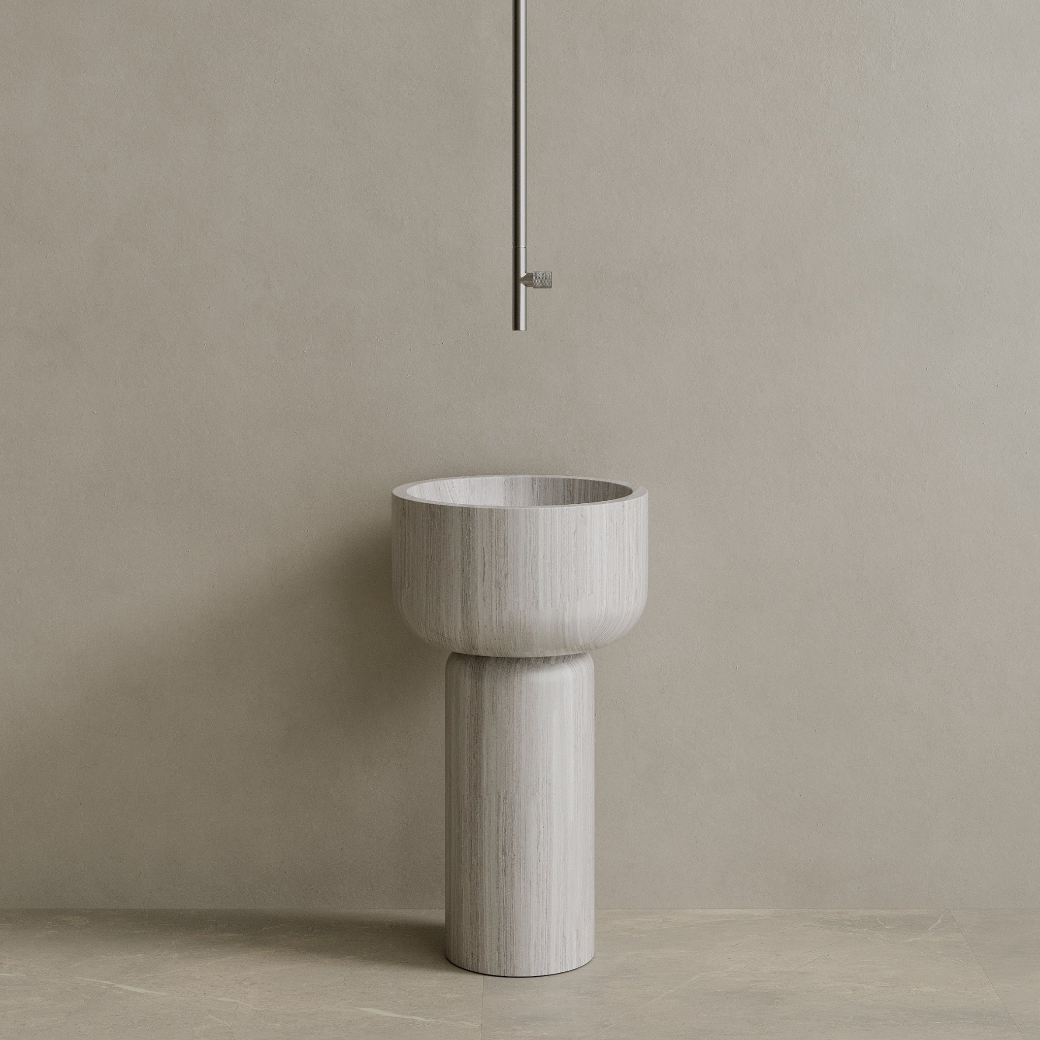 Veso Handcrafted Stone Pedestal Sink