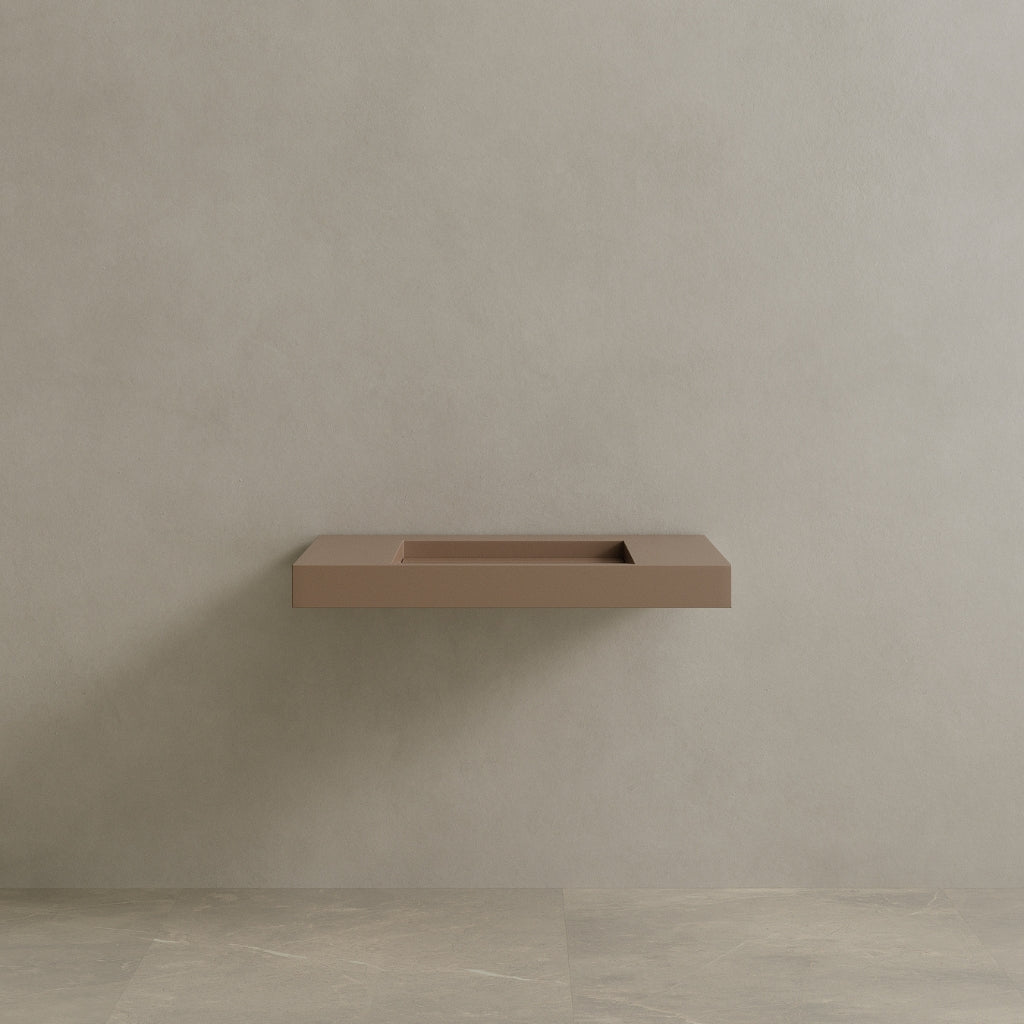 36" Floating Stone Resin Vanity Top with Single Sink