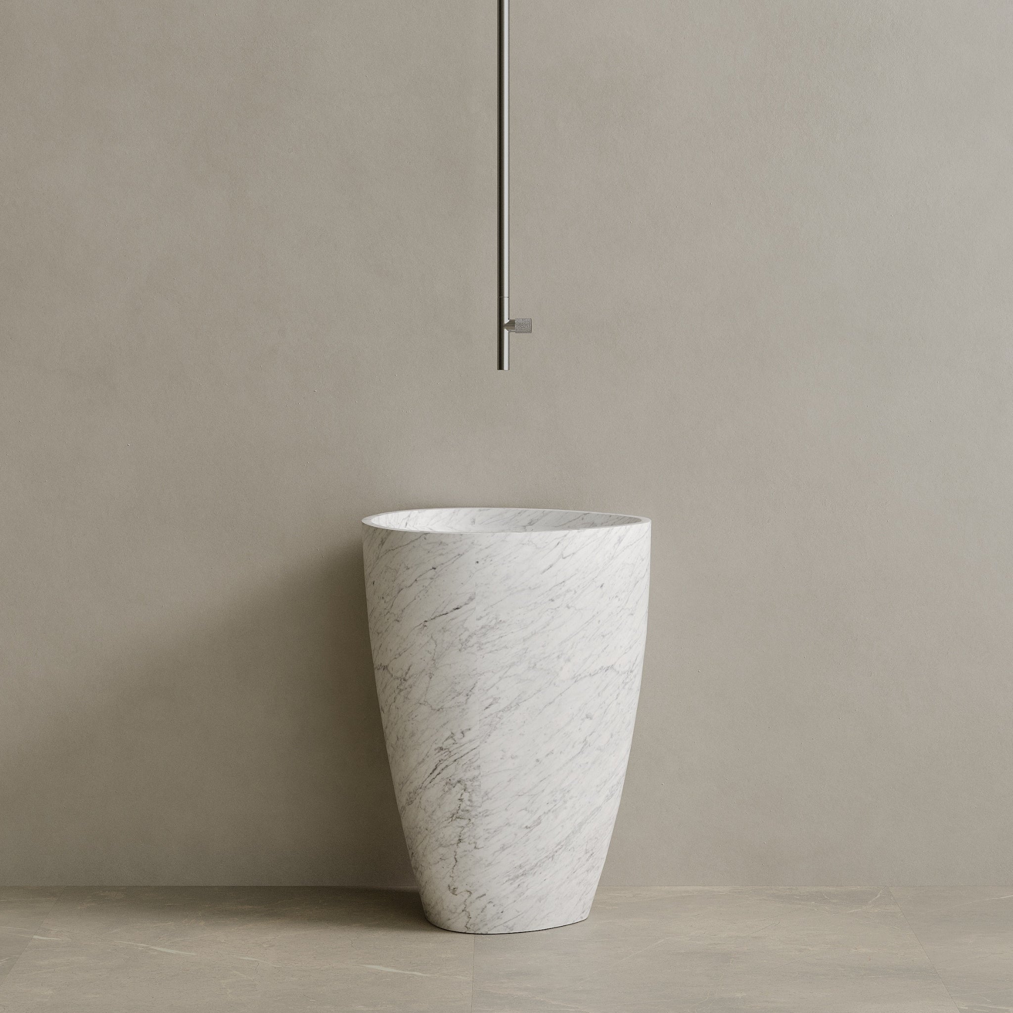 Fluvio Handcrafted Stone Pedestal Sink