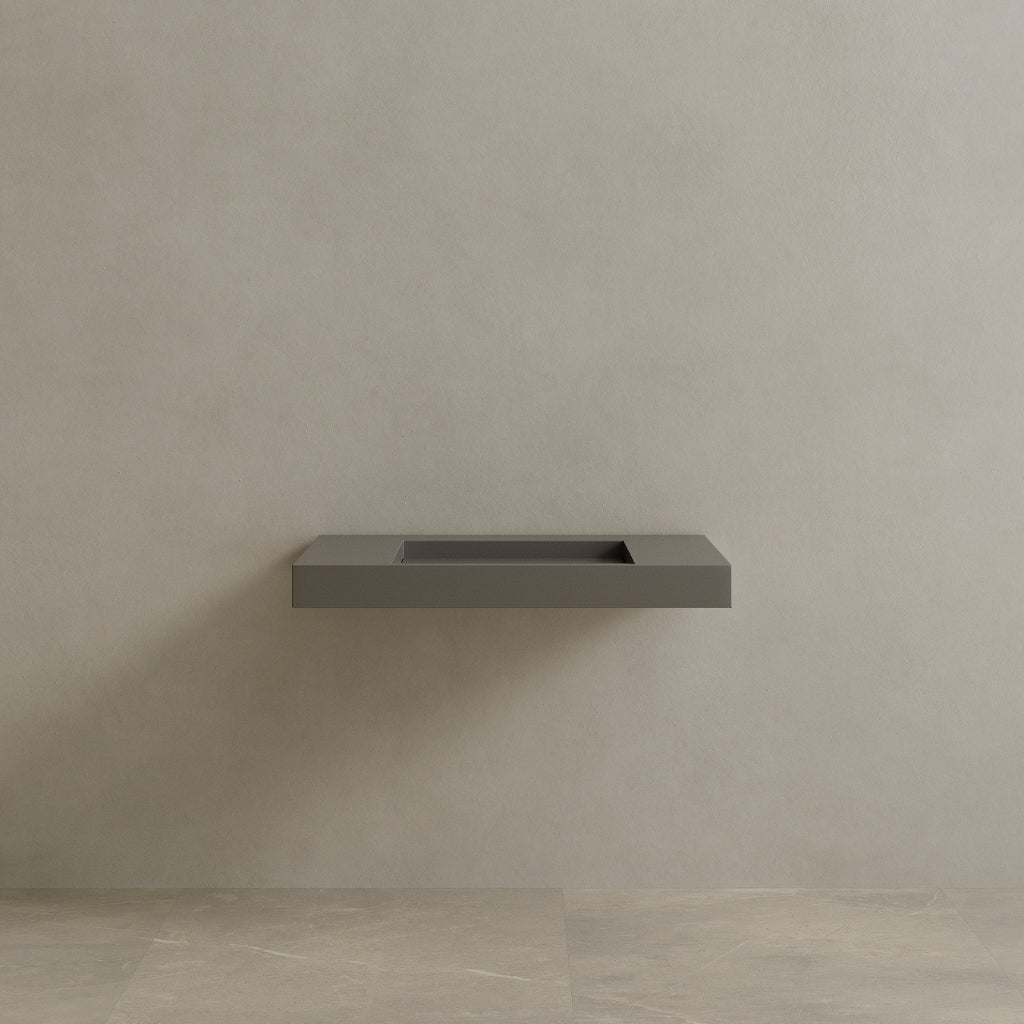 36" Floating Stone Resin Vanity Top with Single Sink