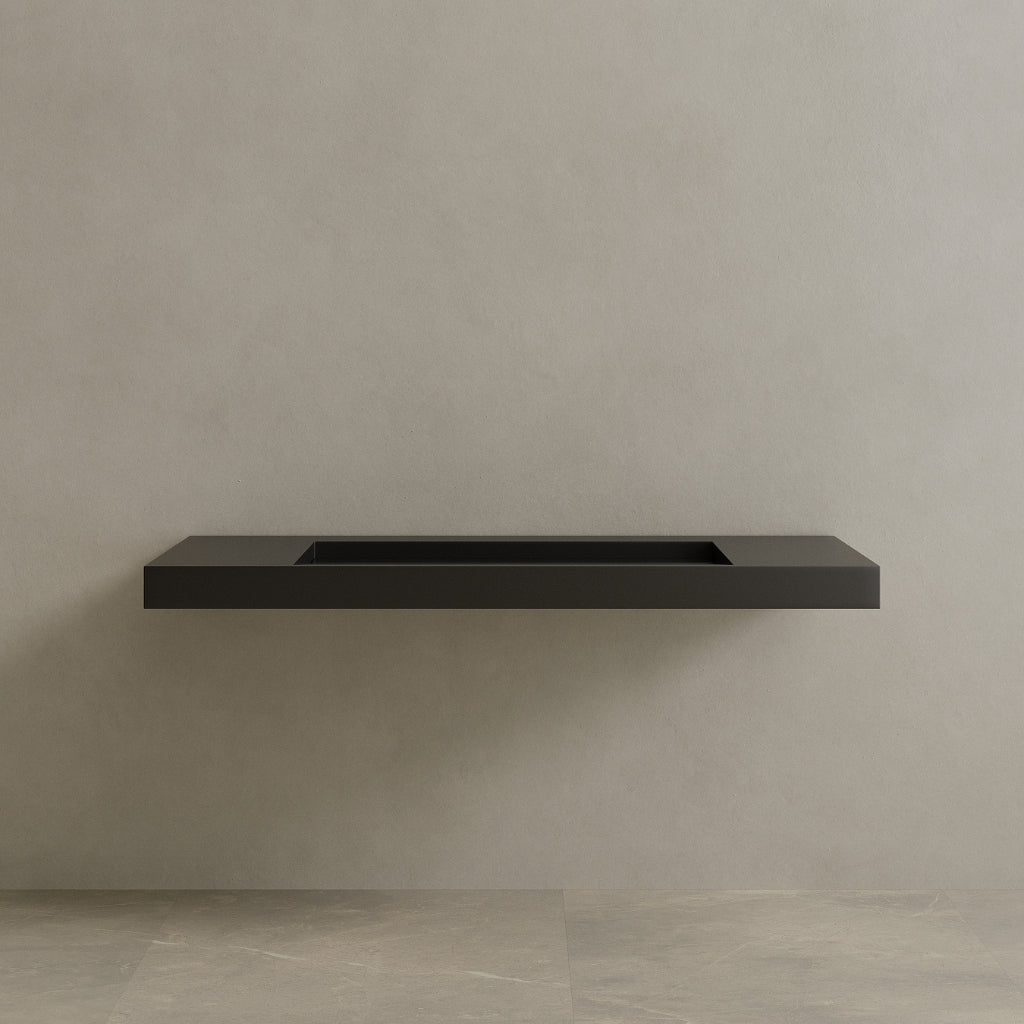 60" Floating Stone Resin Vanity Top with Single Sink