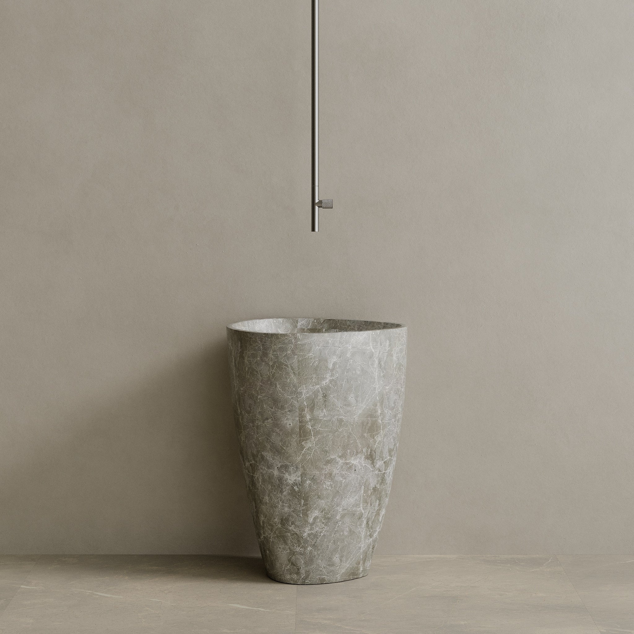 Fluvio Handcrafted Stone Pedestal Sink