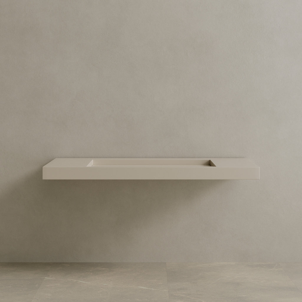 60" Floating Stone Resin Vanity Top with Single Sink