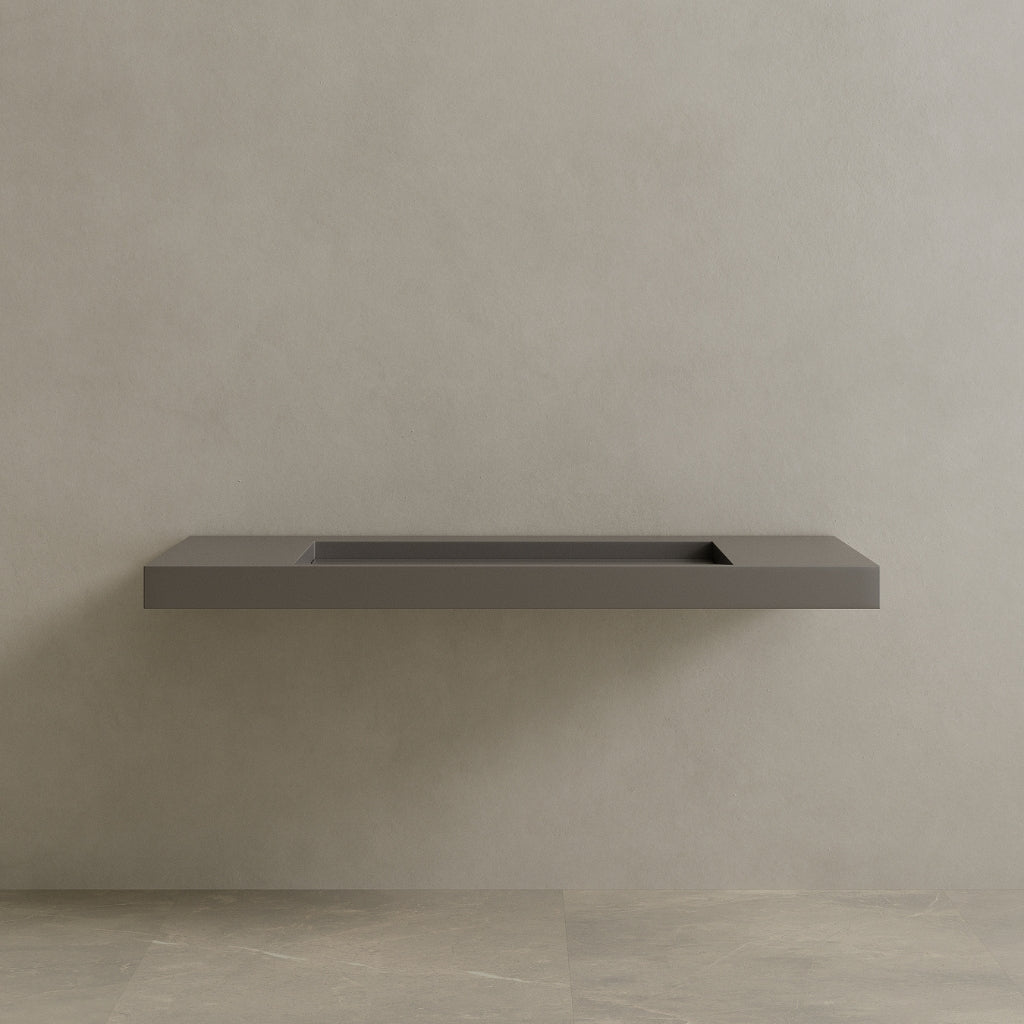 60" Floating Stone Resin Vanity Top with Single Sink