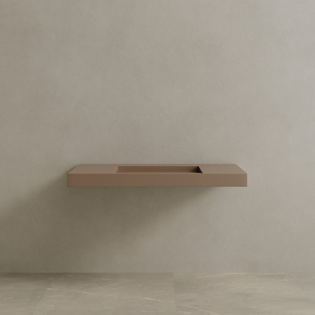 48" Floating Stone Resin Vanity Top with Single Sink