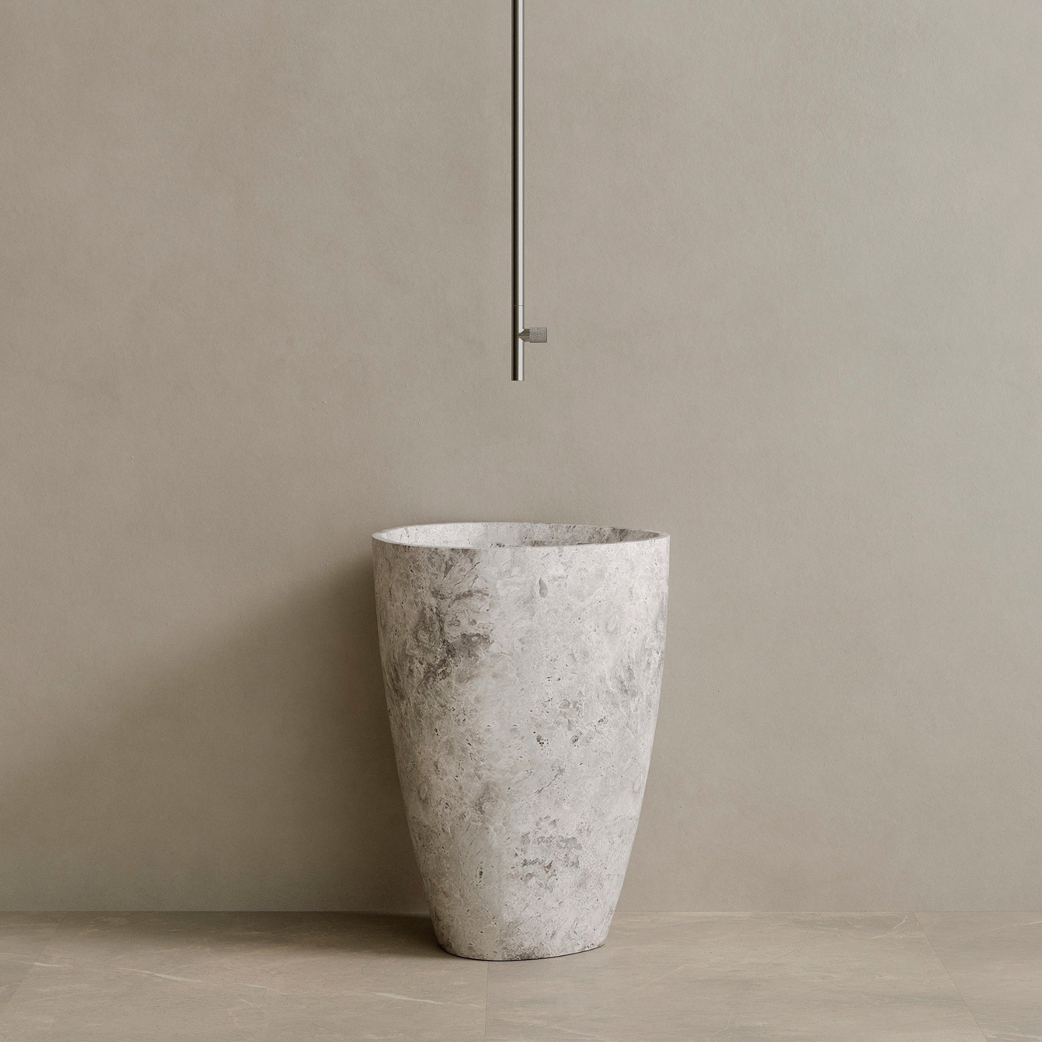Fluvio Handcrafted Stone Pedestal Sink