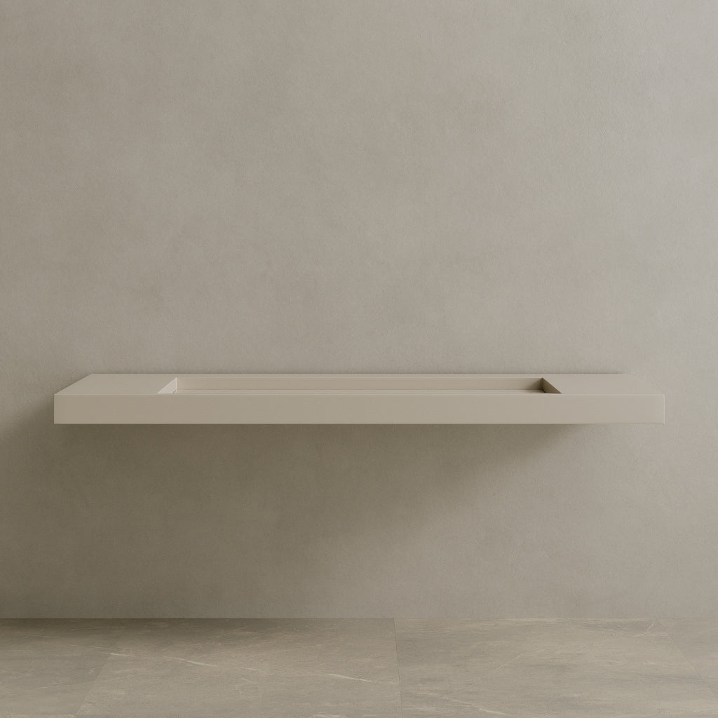 72" Floating Stone Resin Vanity Top with Single Sink