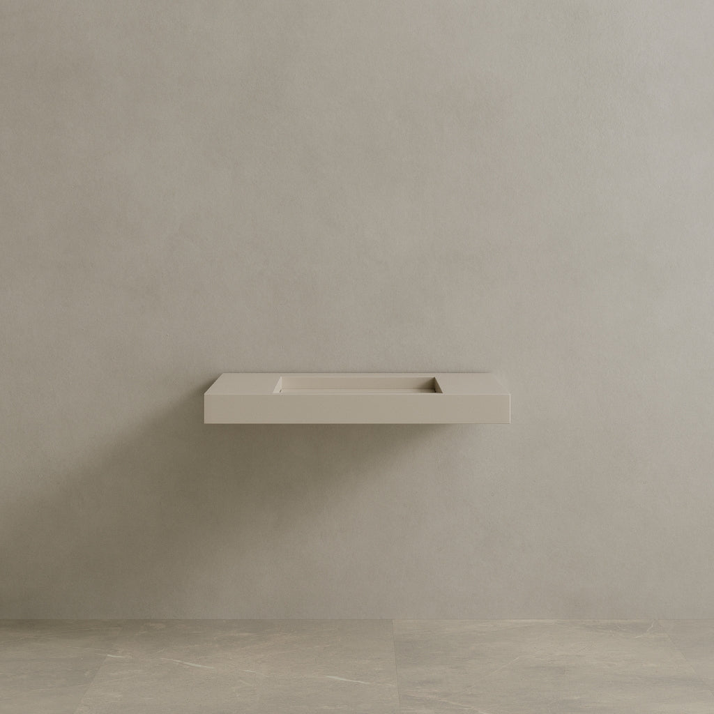 36" Floating Stone Resin Vanity Top with Single Sink