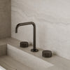 Modern Widespread Square Faucet with Knob-Style Controls