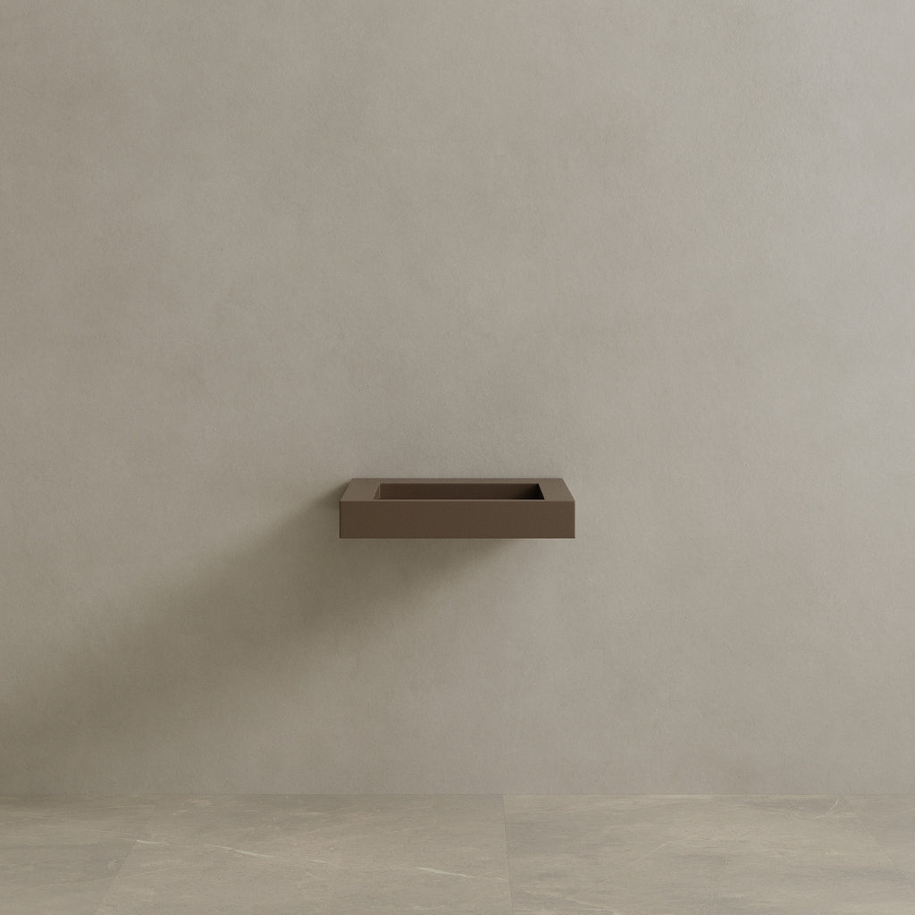 24" Floating Stone Resin Vanity Top with Single Sink