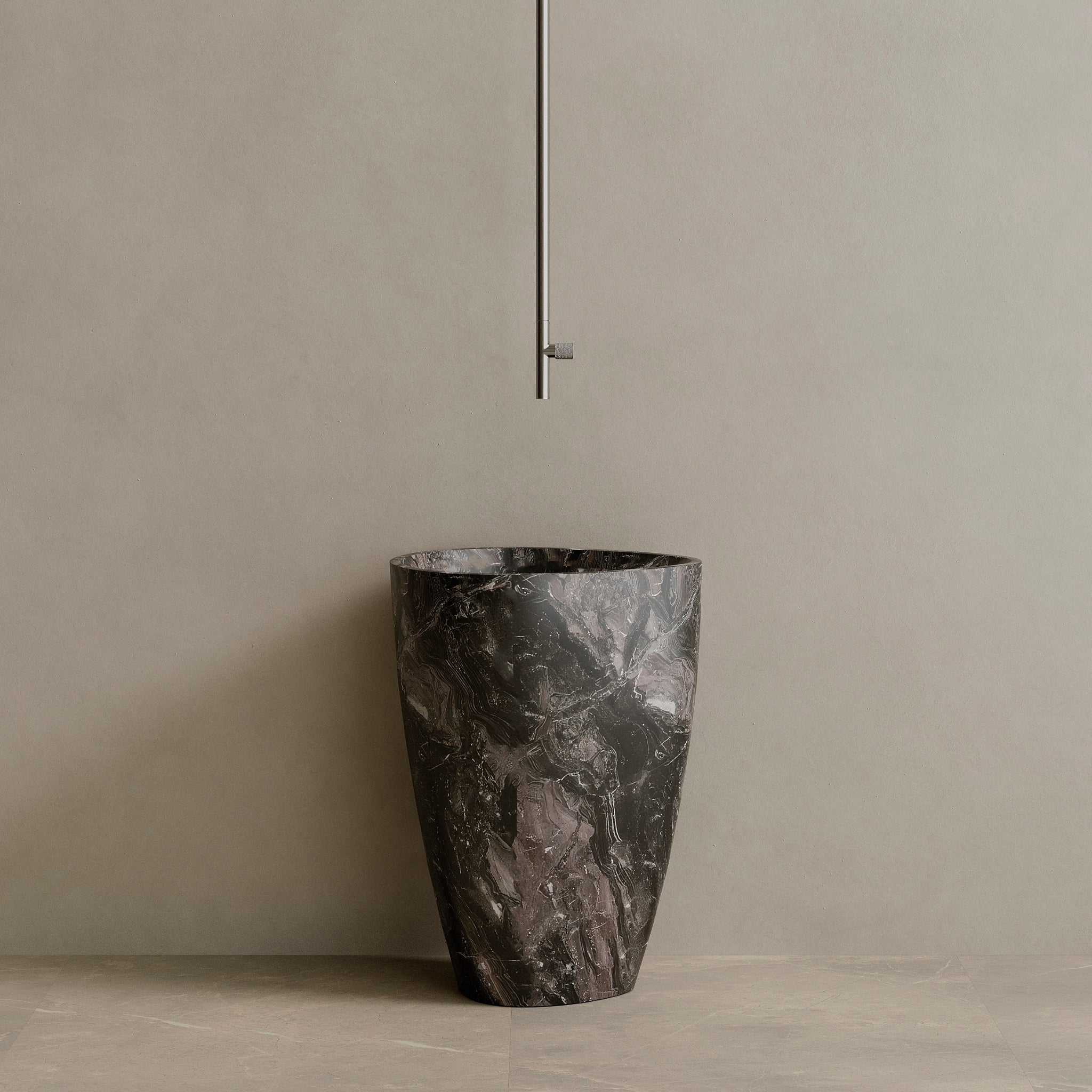 Fluvio Handcrafted Stone Pedestal Sink