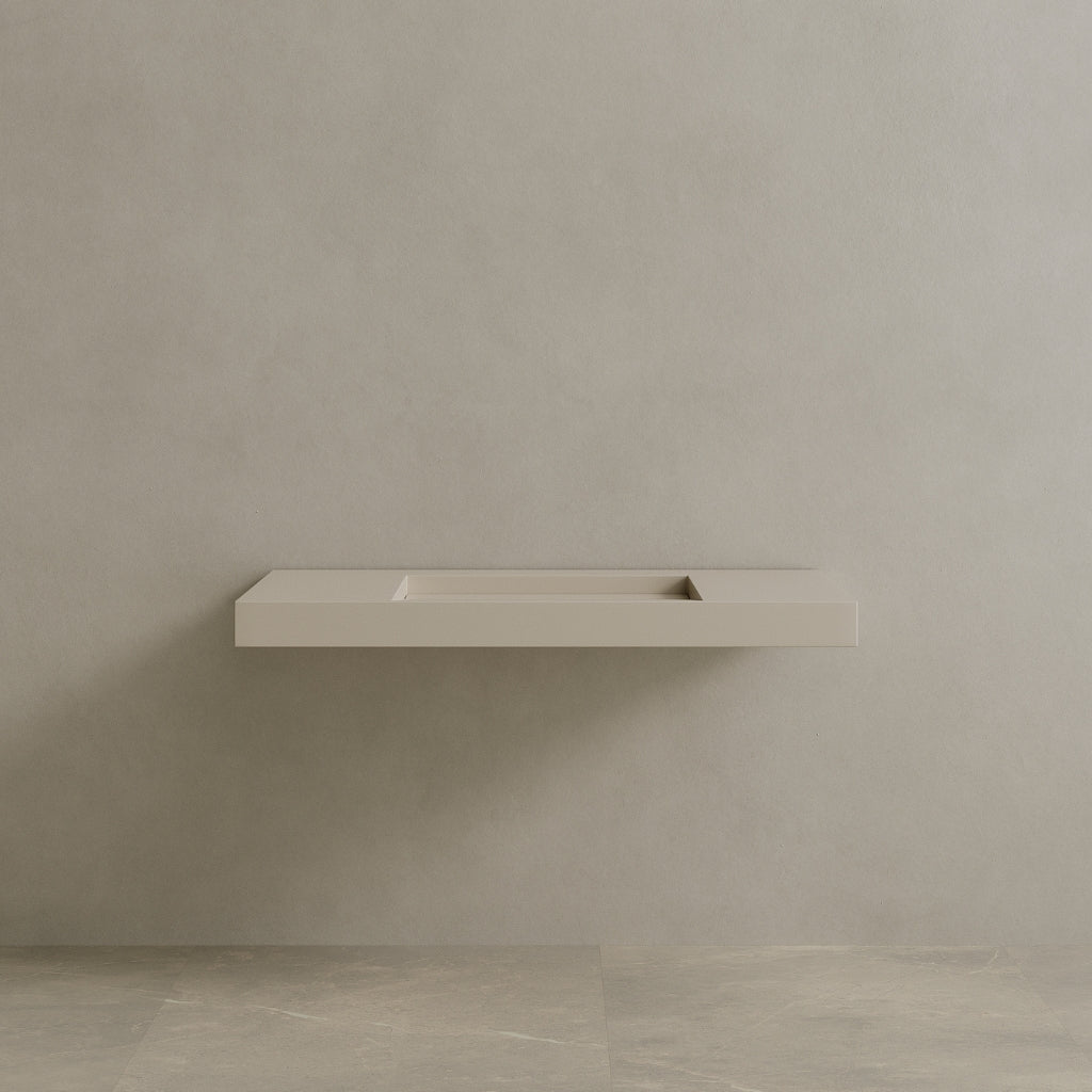 48" Floating Stone Resin Vanity Top with Single Sink