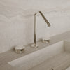 Modern Angled Counter-Mounted Faucet with Circular Knobs