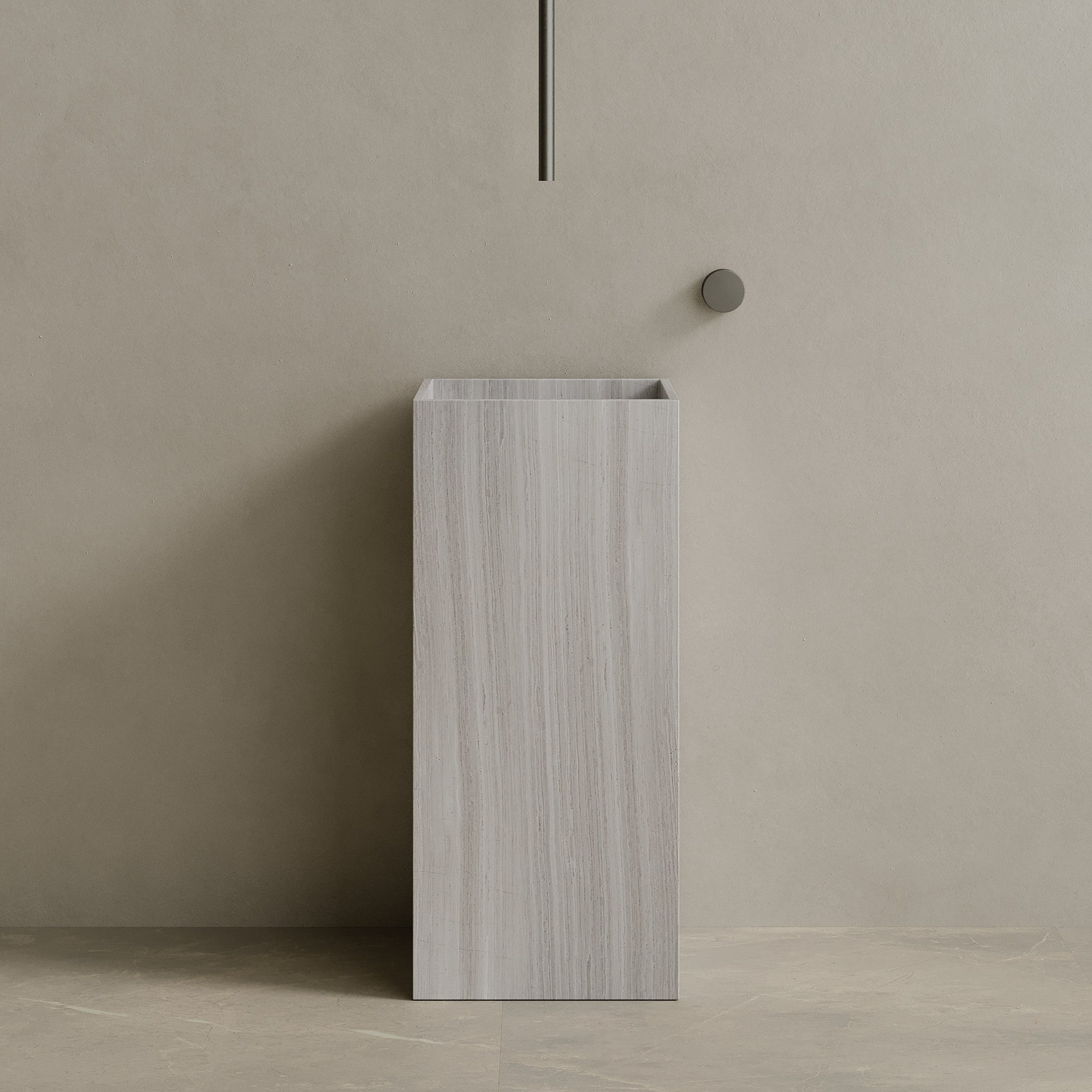 Quaro Handcrafted Stone Pedestal Sink