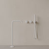 Modern Square Floor-mounted Bathtub Filler with Dual Knob Control and Handheld