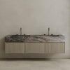 Double Sink Floating Vanity with Wood Drawers