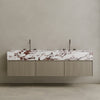Double Sink Floating Vanity with Wood Drawers